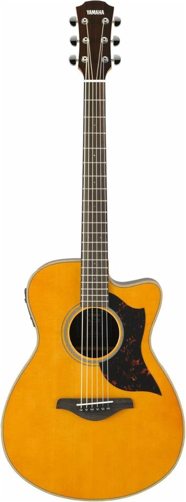 Yamaha 6 String Series AC1R Small Body Acoustic Electric Guitar Rosewood Vintage Natural Concert Cutaway