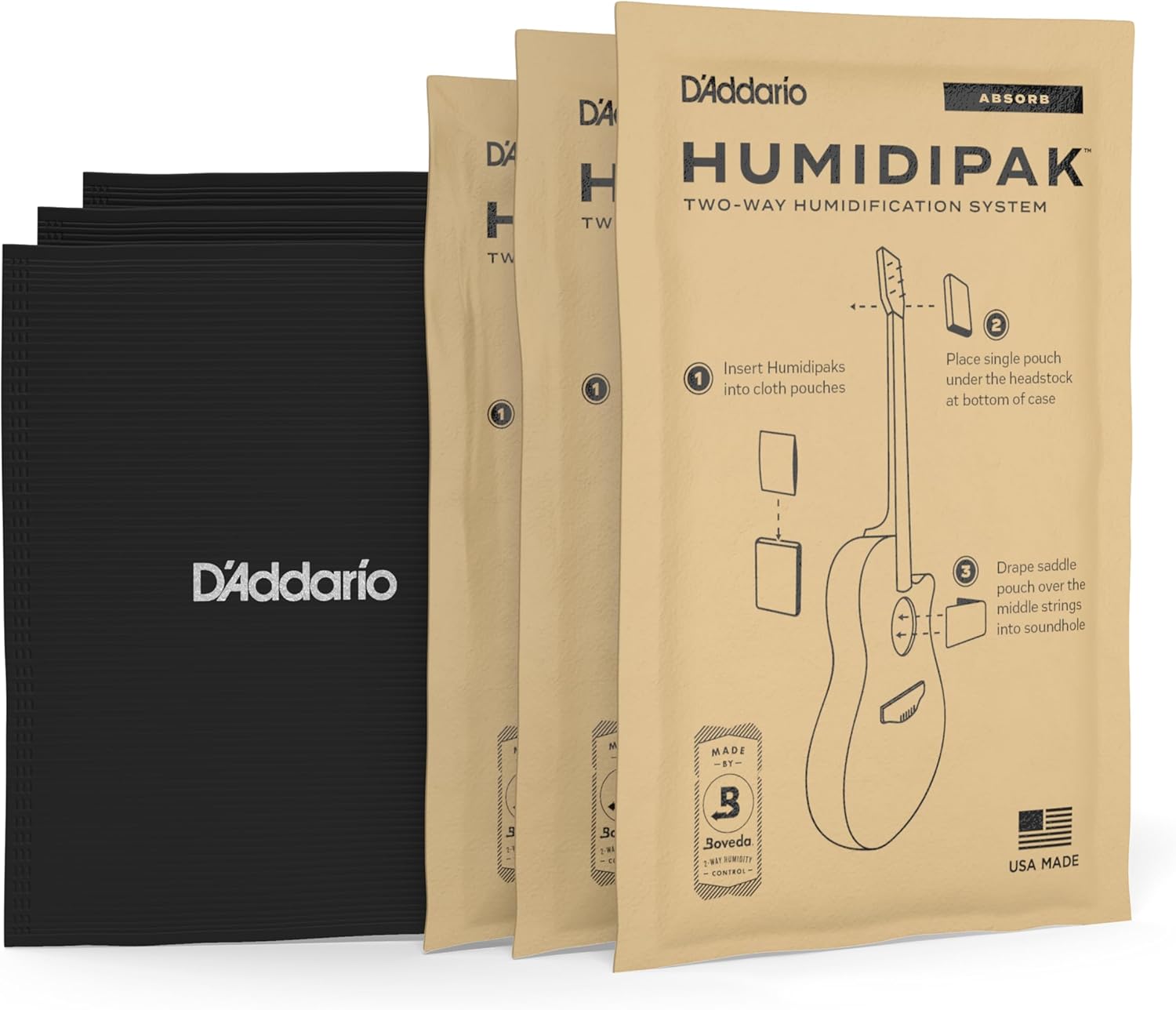 DAddario Accessories Guitar Humidifier System - Humidipak Maintain Kit - Automatic Humidity Control System - Maintenance-Free, Two-Way Humidity Control System For Guitars