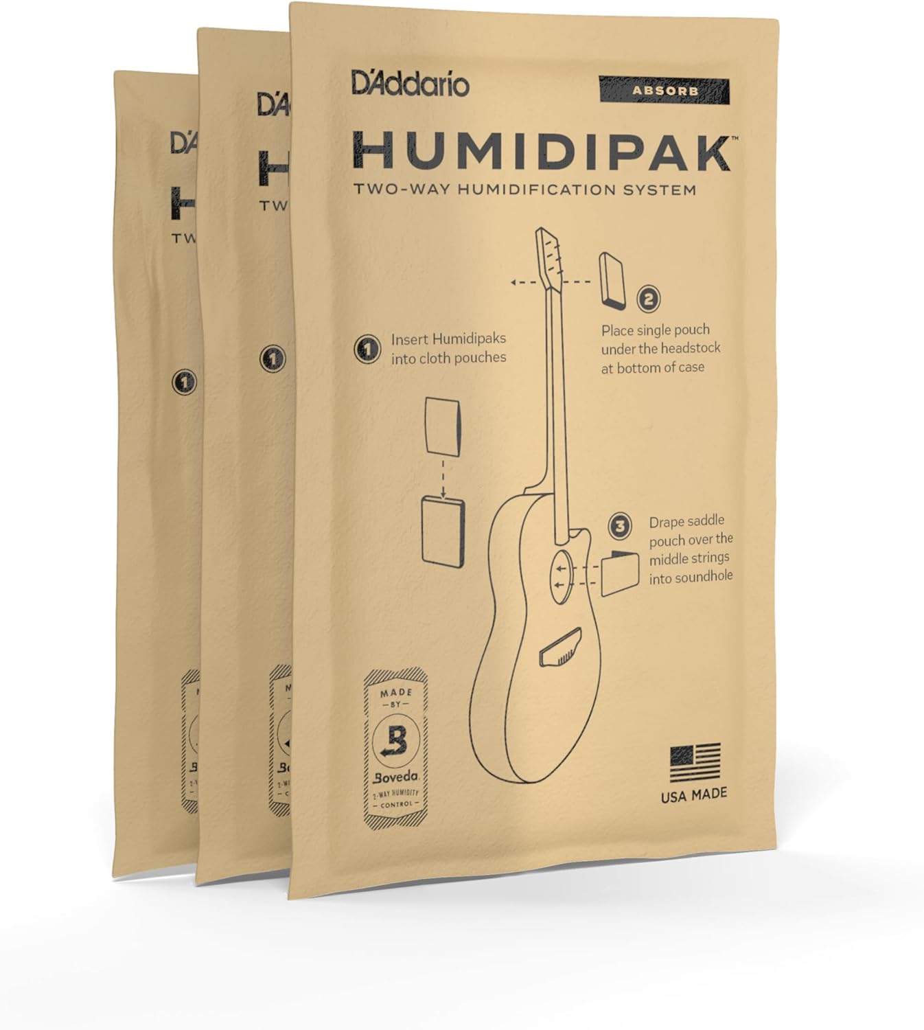 DAddario Accessories Guitar Humidifier System - Humidipak Maintain Kit - Automatic Humidity Control System - Maintenance-Free, Two-Way Humidity Control System For Guitars