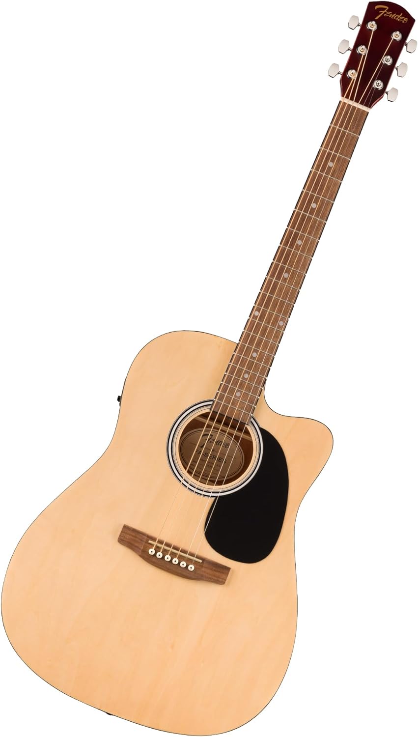 Fender FA-25CE Dreadnought Acoustic Electric Guitar, Beginner Guitar, with 2-Year Warranty, Includes Built-in Tuner and On-Board Volume and Tone Controls, Comes with Free Lessons, Natural