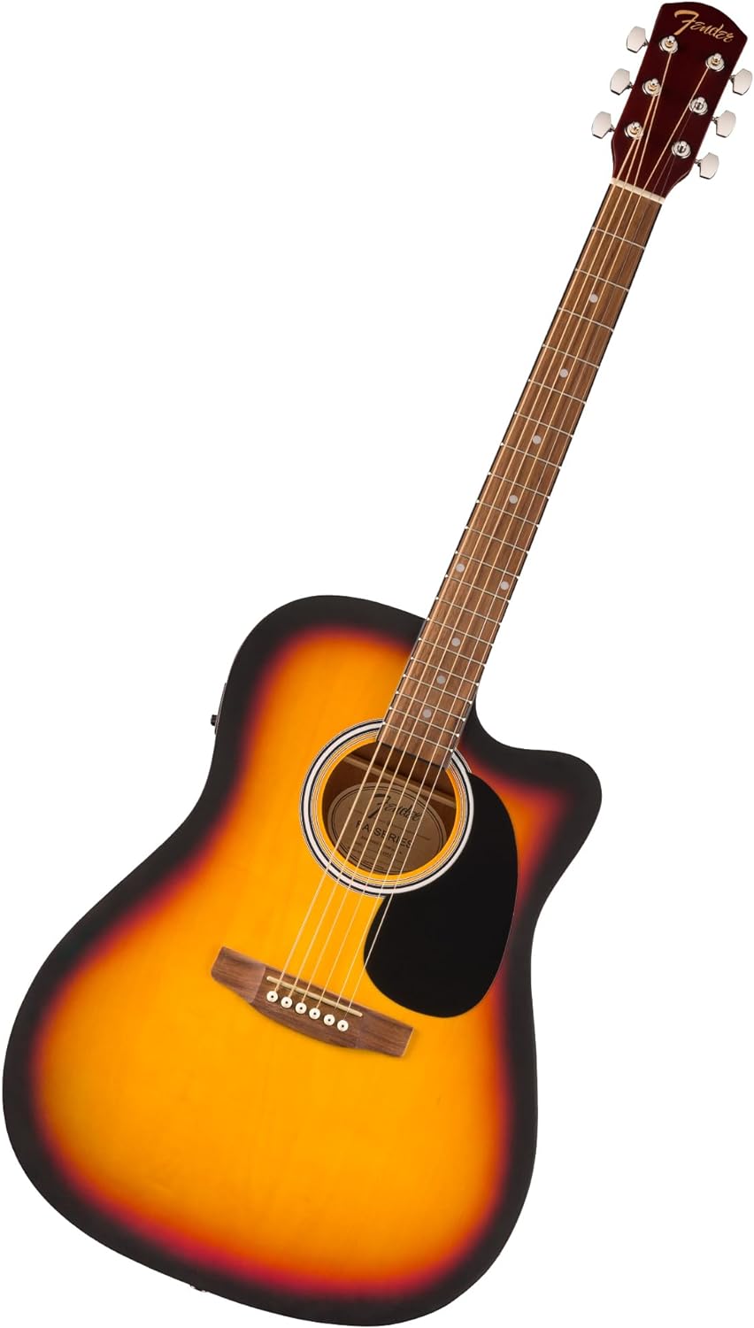 Fender FA-25CE Dreadnought Acoustic Electric Guitar, Beginner Guitar, with 2-Year Warranty, Includes Built-in Tuner and On-Board Volume and Tone Controls, Comes with Free Lessons, Natural