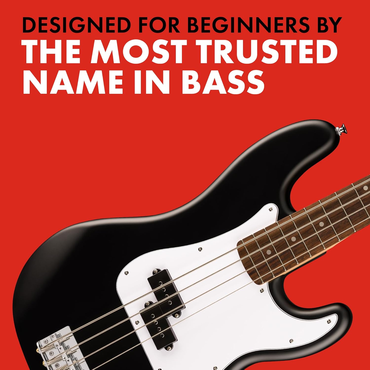 Fender Squier Debut Series Precision Bass Guitar, Beginner Guitar, with 2-Year Warranty, Includes Free Lessons, Black with Matte Finish