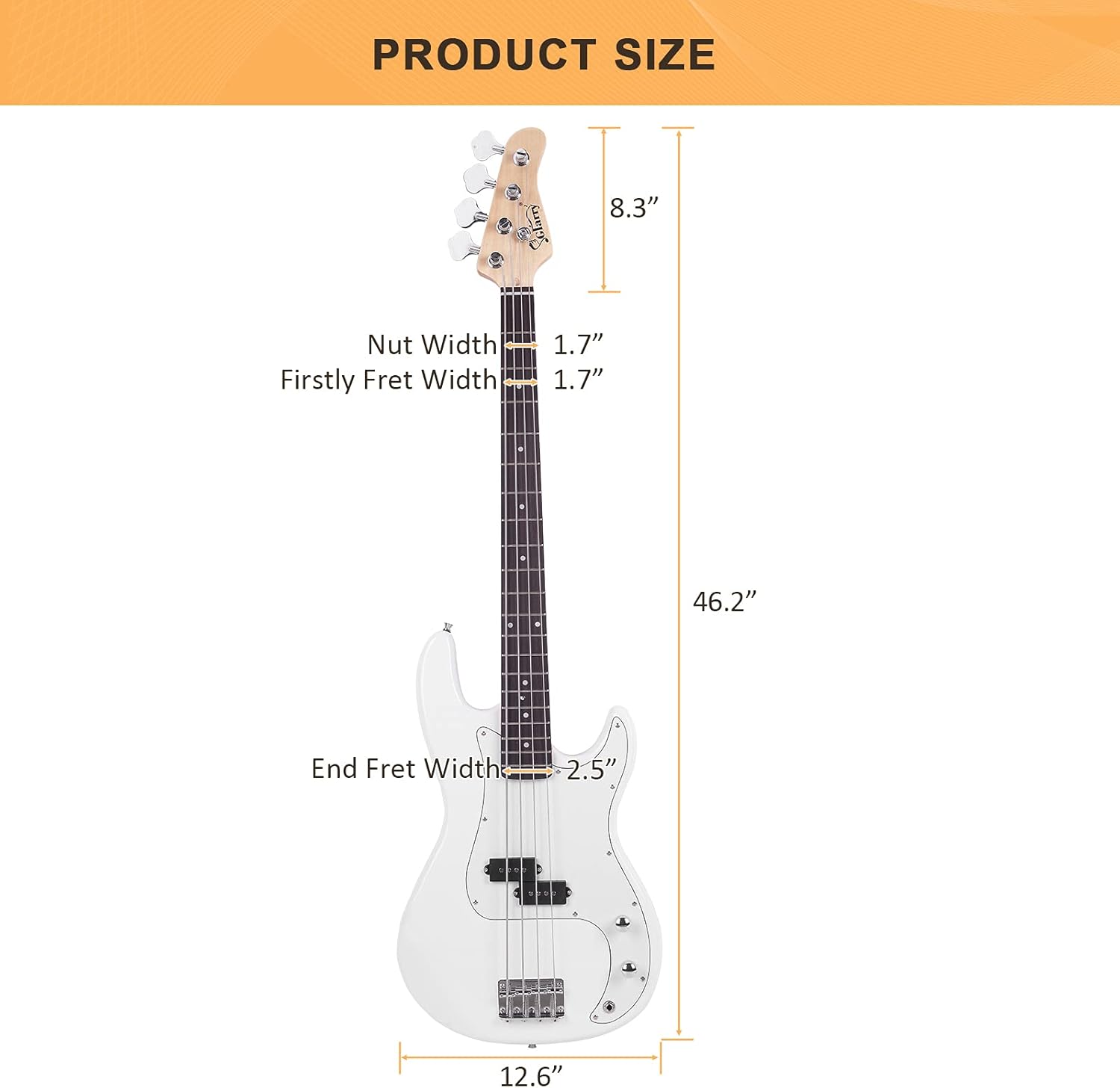 GLARRY Full Size Electric Bass Guitar with 20W AMP, 4 String Beginner Starter Kit with Accessories including Cable, Strap, Bag for Kids and Adults (Burly Wood)