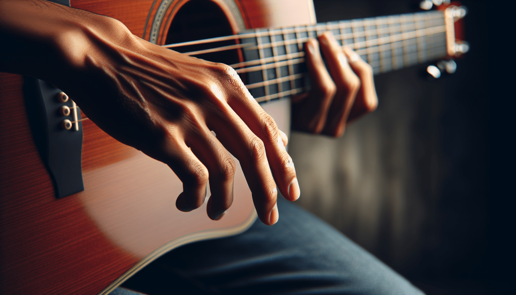 How should your wrist be when playing guitar?