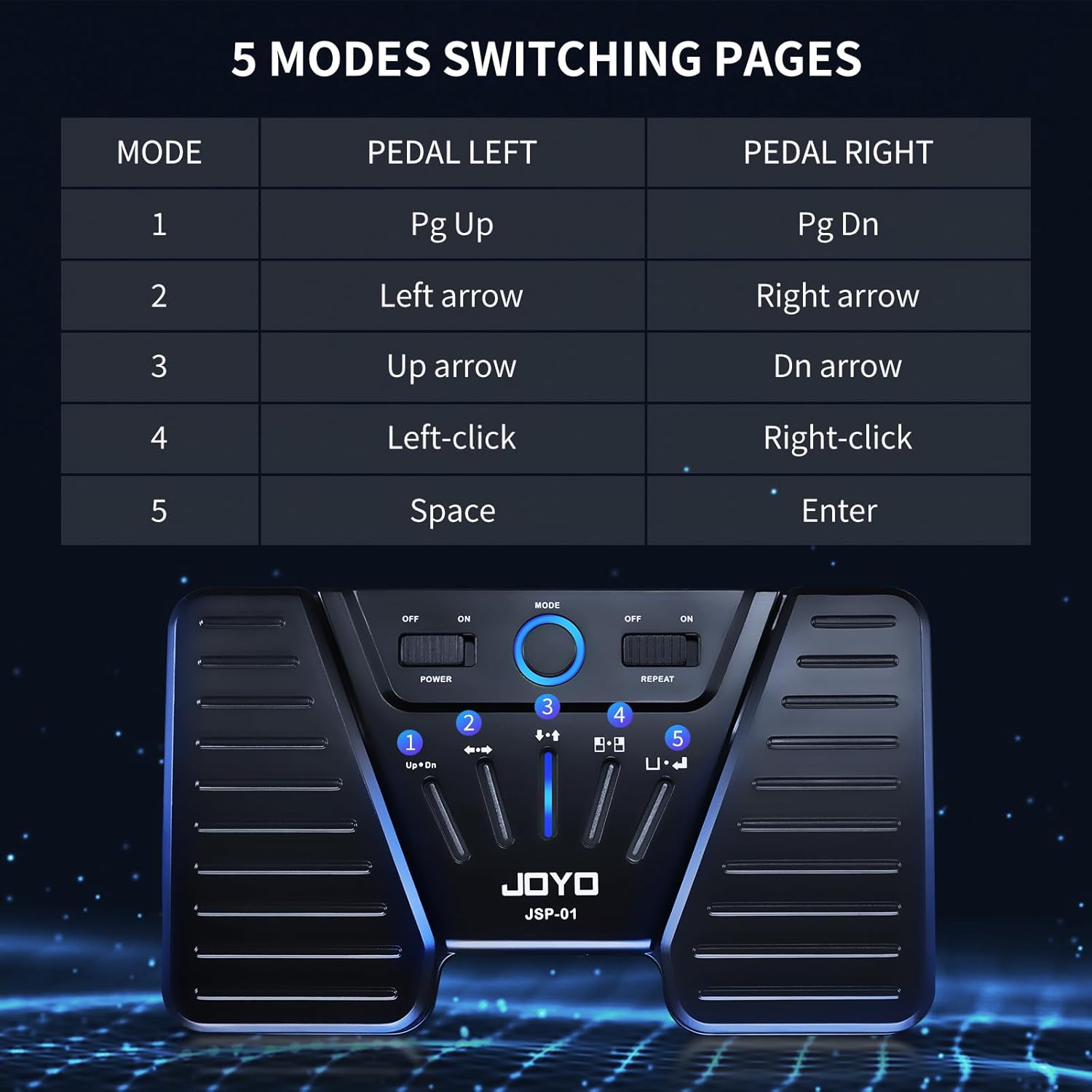 JOYO Wireless Page Turner Buletooth Music Page Turner Pedal for iPad Tablets Android IOS Phones Keyboard Foot Switches Turner (SP-01)