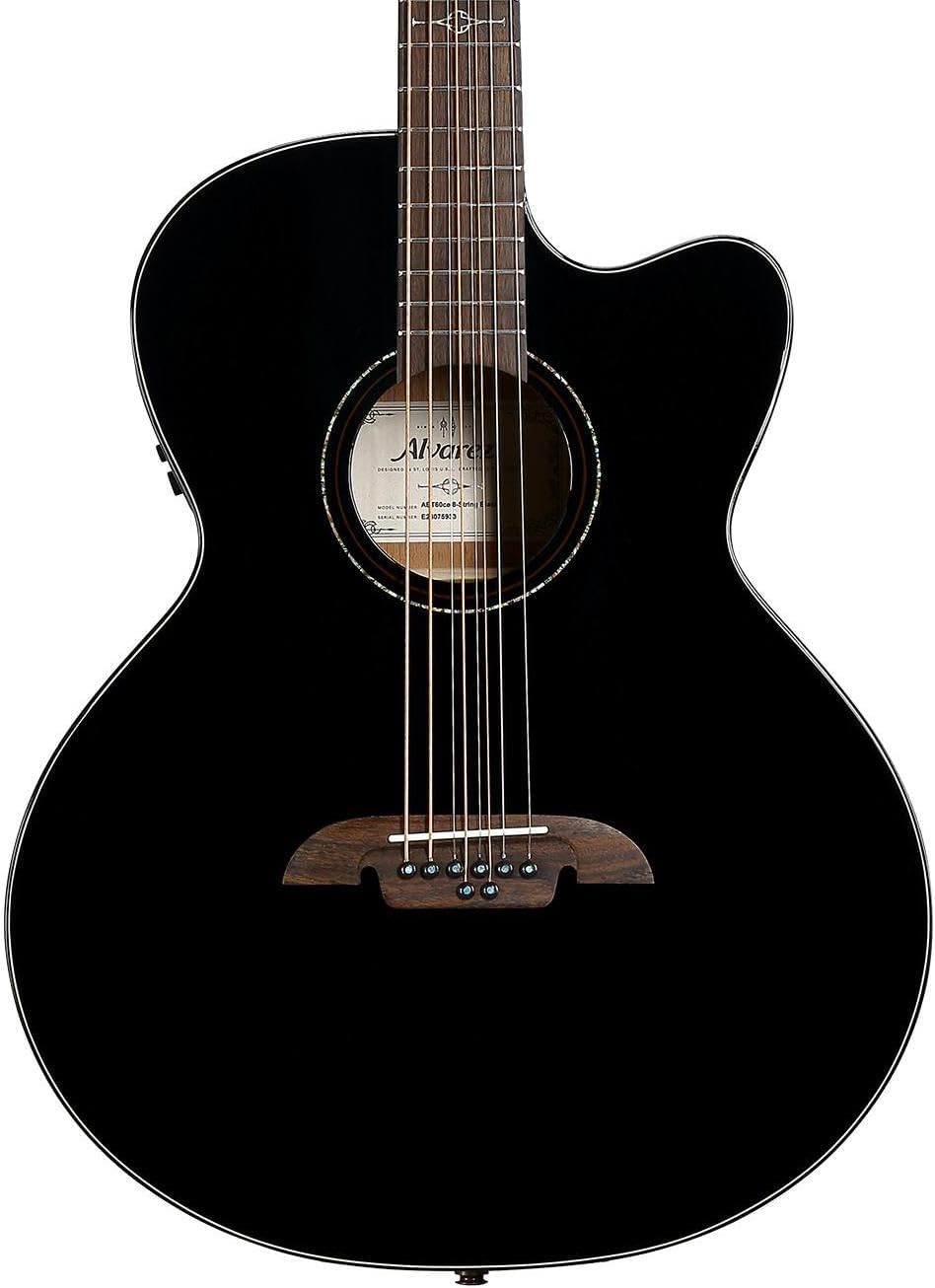 Alvarez ABT60ce 8-string Baritone Acoustic-electric Guitar - Black