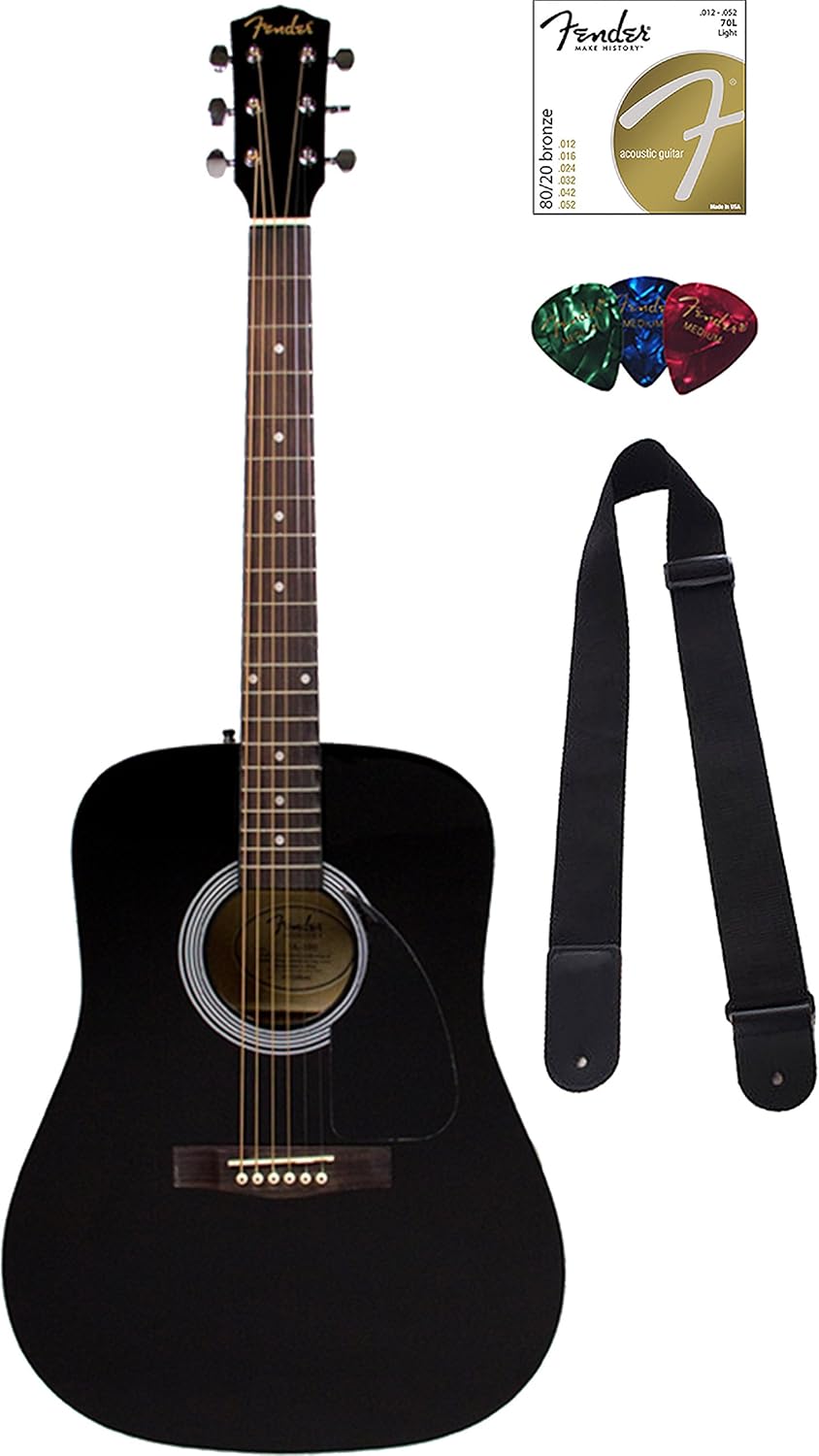 Fender FA-115 Dreadnought Acoustic Guitar - Black