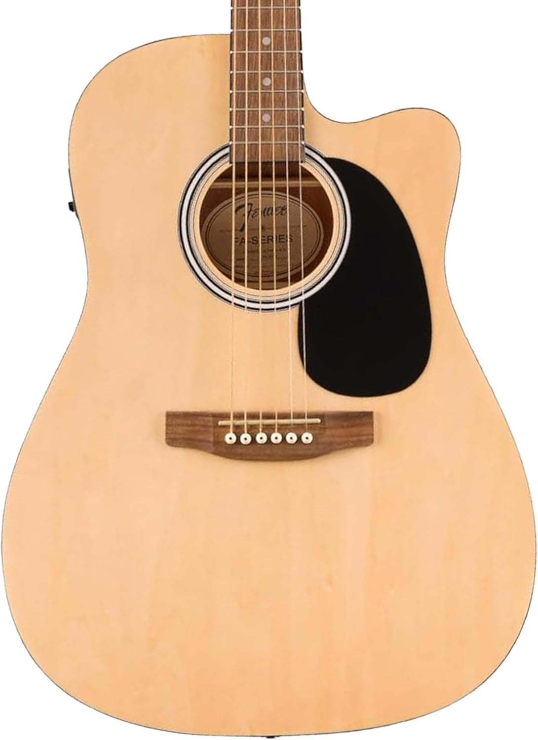 Fender FA-125CE Dreadnought Cutaway Acoustic-Electric Guitar - Natural Bundle with Gig Bag, Tuner, Strap, Strings, Picks, Fender Play Online Lessons, and Austin Bazaar Instructional DVD