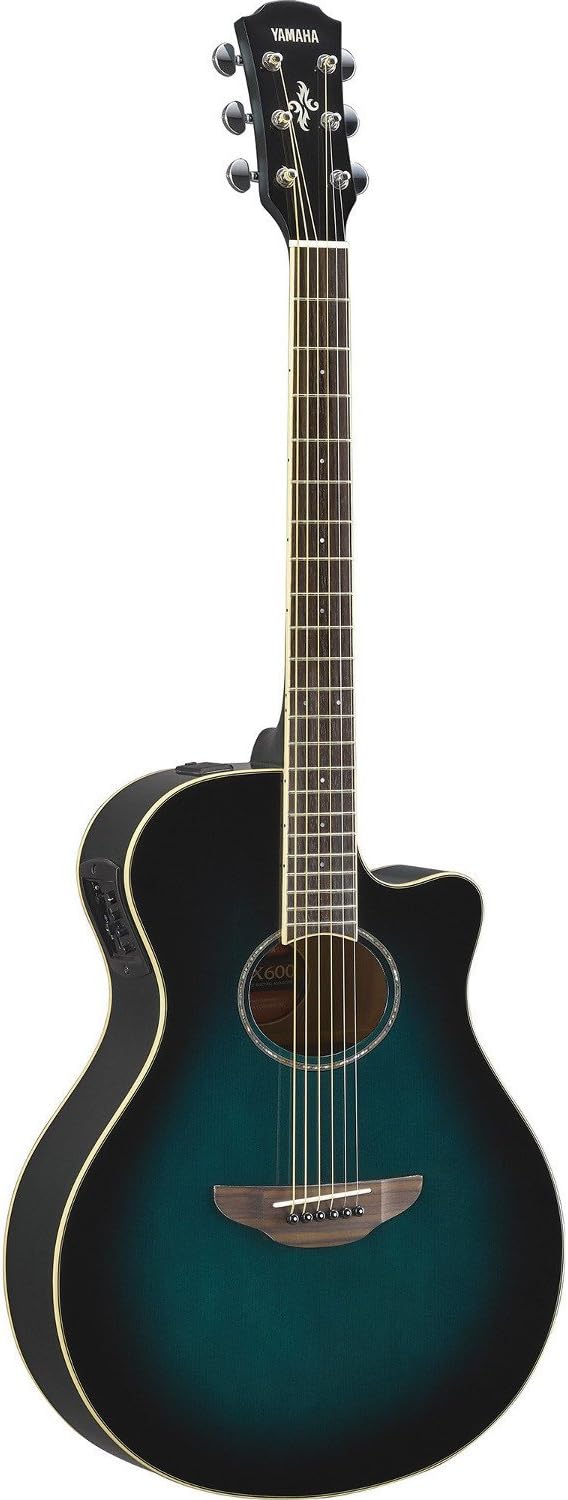 Yamaha APX600 BL Thin Body Acoustic-Electric Guitar, Black