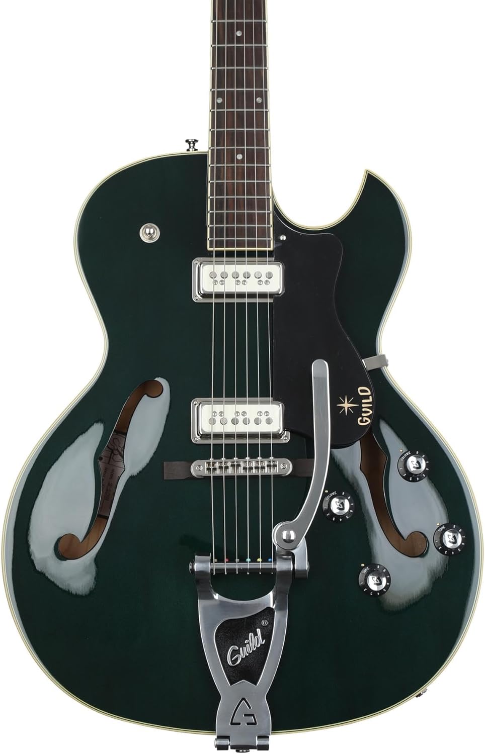 Guild Starfire III Dynasonic Hollowbody Electric Guitar - Dark Emerald, Sweetwater Exclusive, Clear