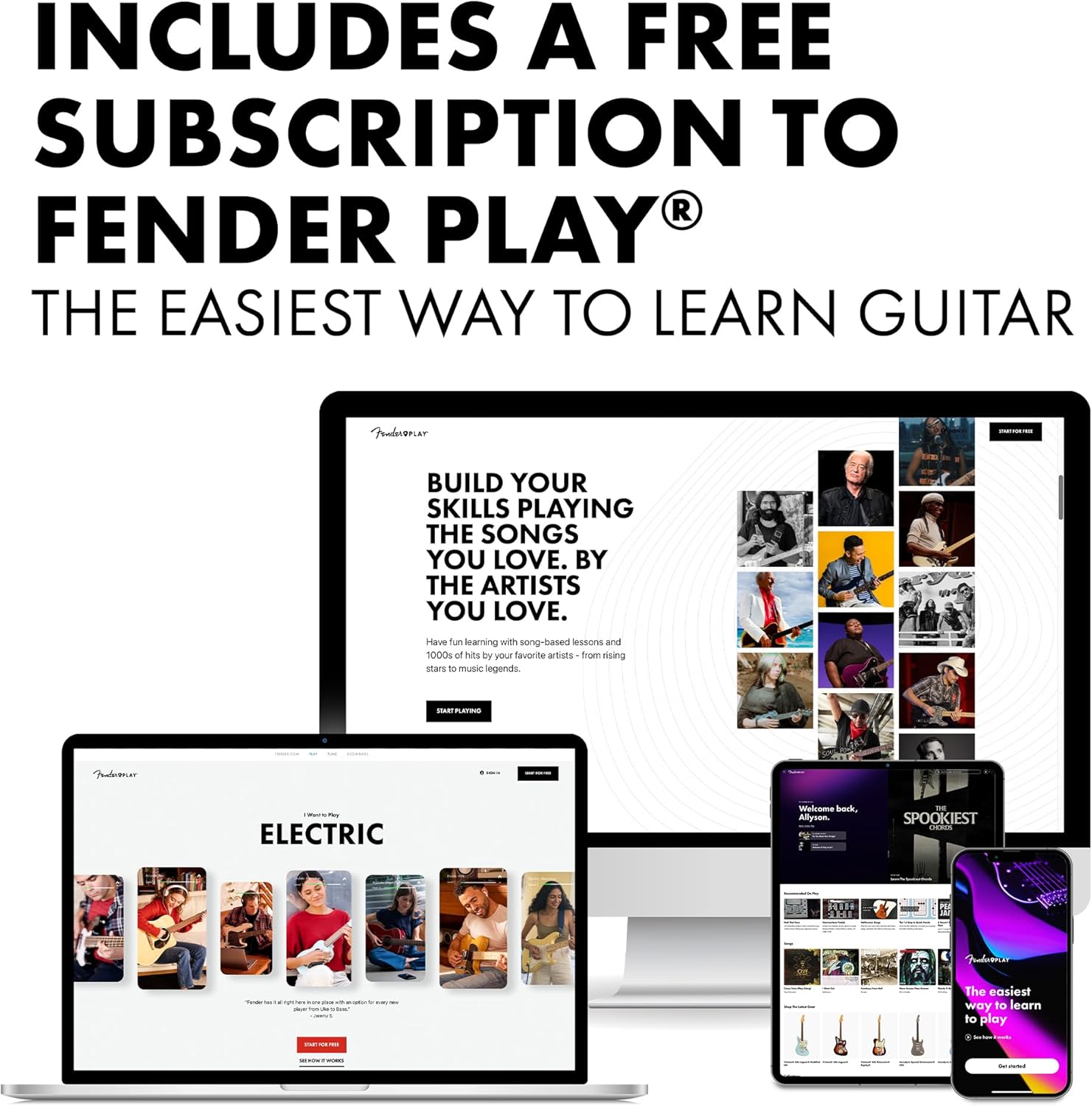 Fender FA-25 Dreadnought Acoustic Guitar, Beginner Guitar, with 2-Year Warranty, Includes Free Lessons, Sunburst