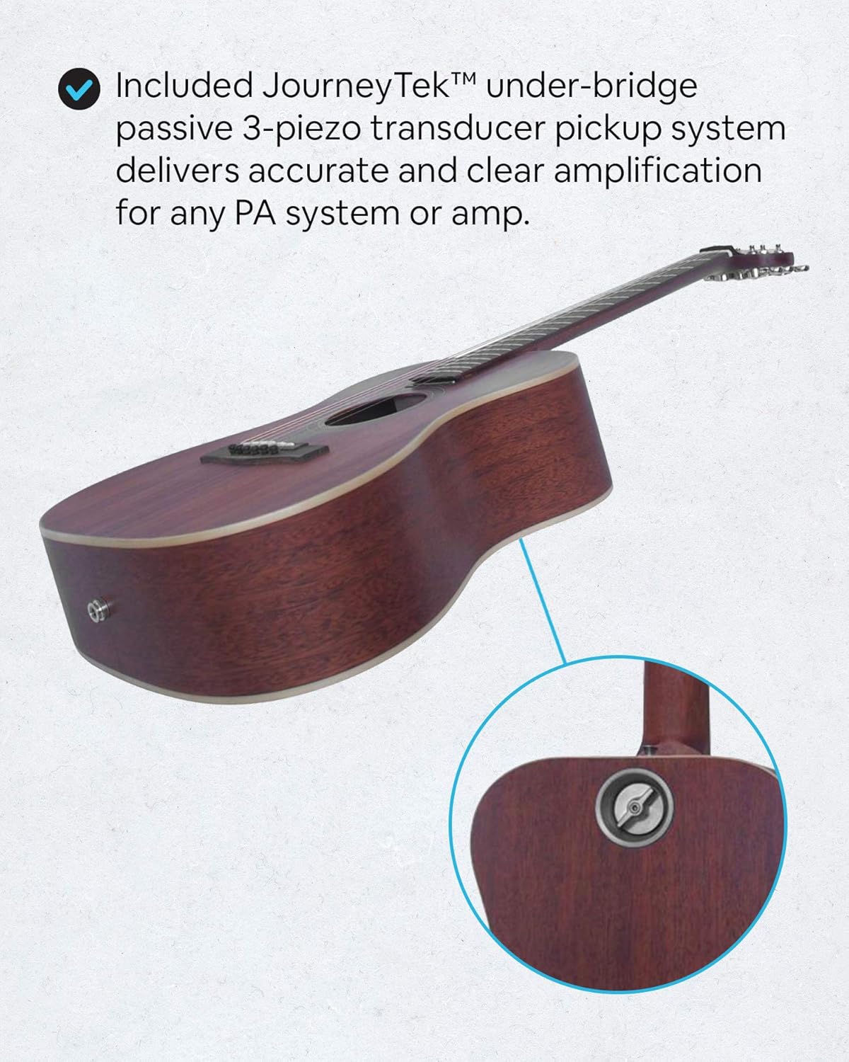 Solid Sitka Travel Guitar – PJ410N Traveling Acoustic Guitar with Collapsible Patented System – Portable Backpack Case (African Mahogany)