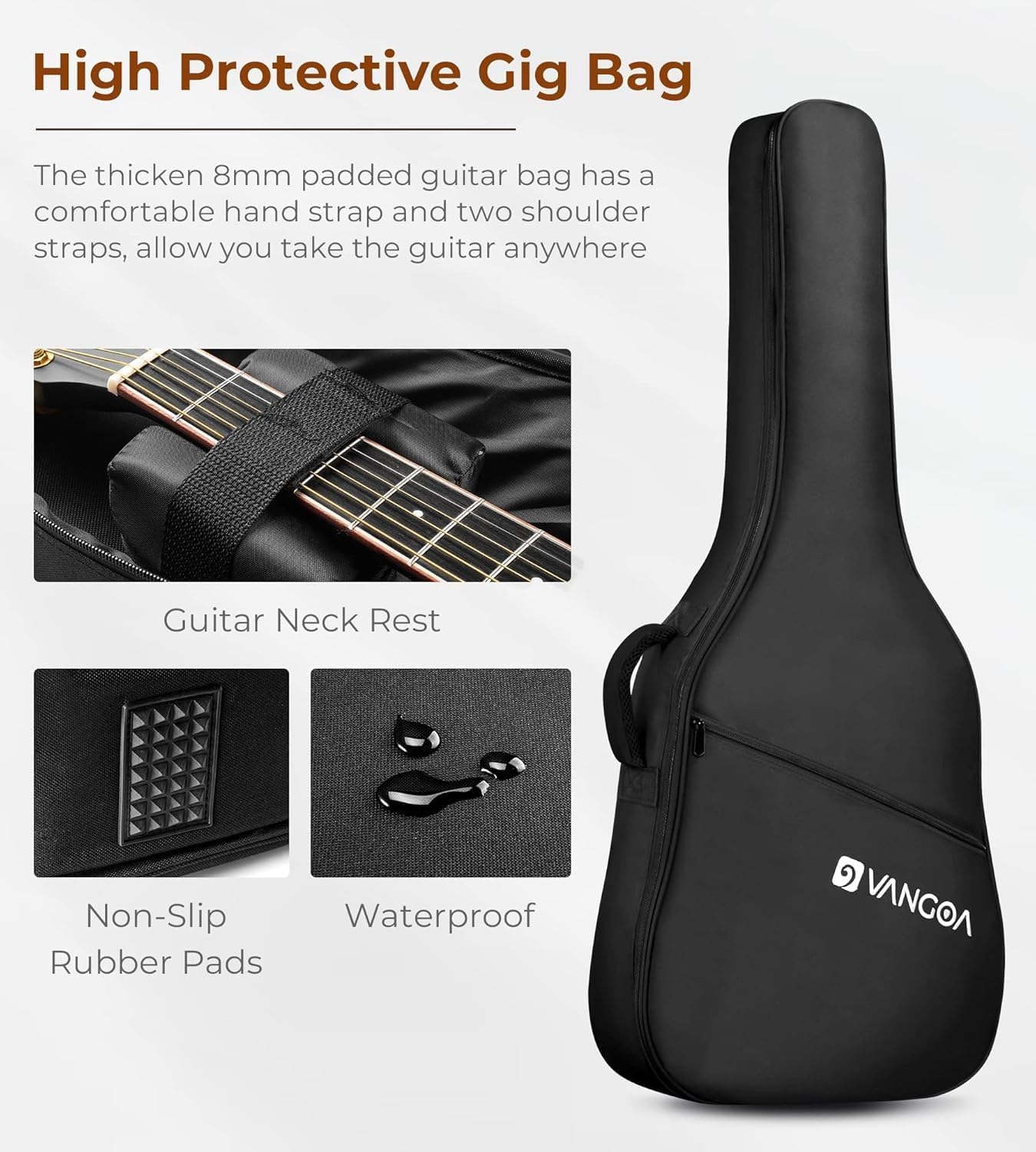 Vangoa 3/4 Steel-String Acoustic Guitar, 36 Inch Acustica Guitarra Starter Bundle with Gig Bag Tuner Capo for Beginner Adult Teen, Natural