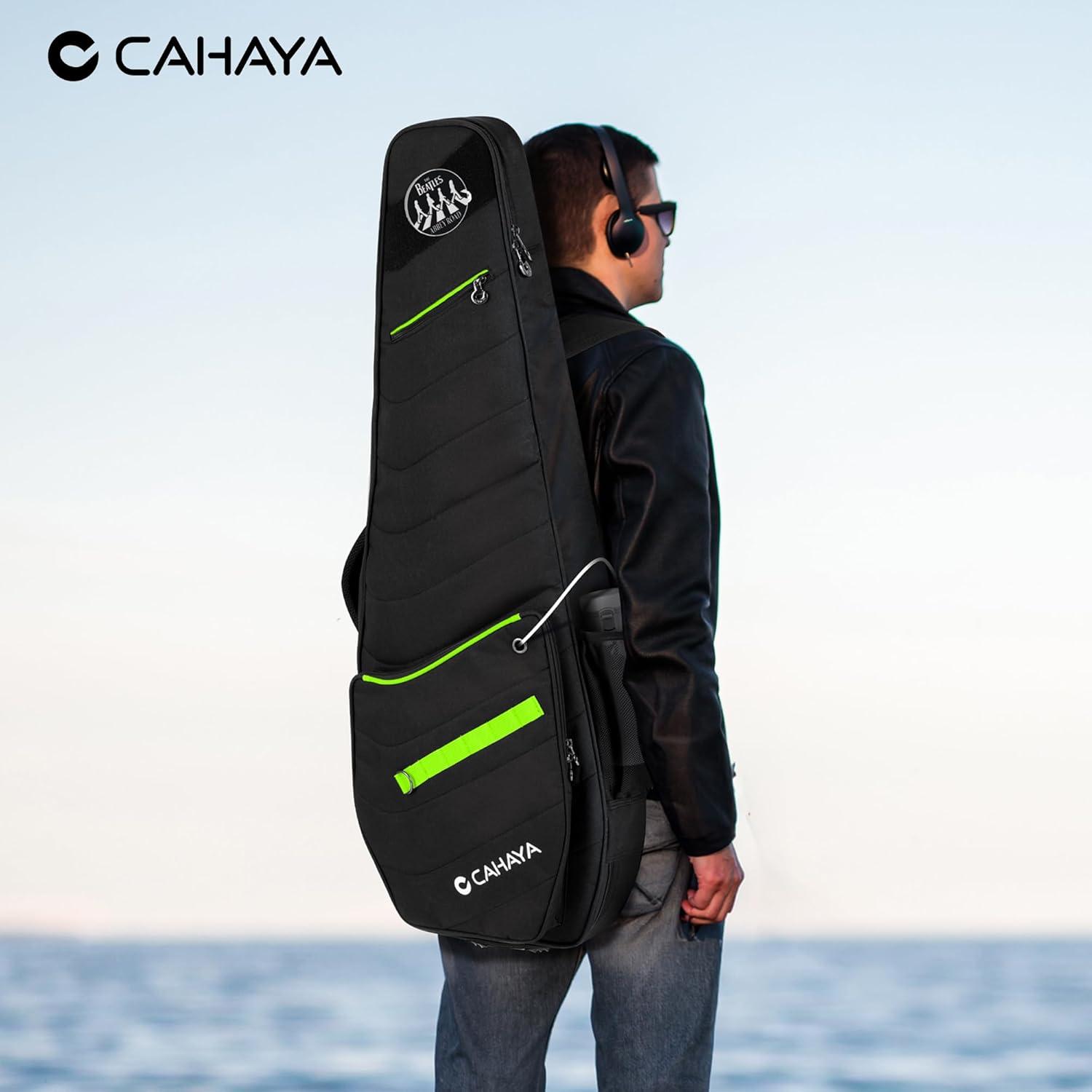 CAHAYA Guitar Case Acoustic Soft - 0.47in Thick Padding 5 Pockets Guitar Gig Bag with Adjustable Shoulder Strap Compatible with 40 41 42in Acoustic Guitars