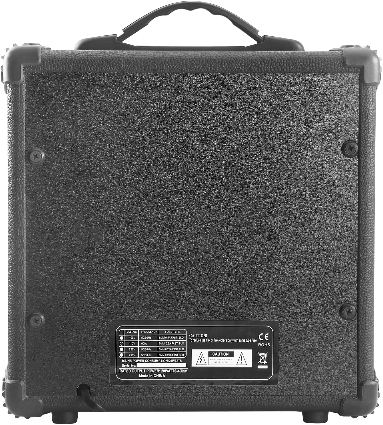 Electric Guitar Amp 20 Watt Amplifier Portable Amp with Headphone Input Gain Powe Including Professional Noise Reduction Cable （Black）