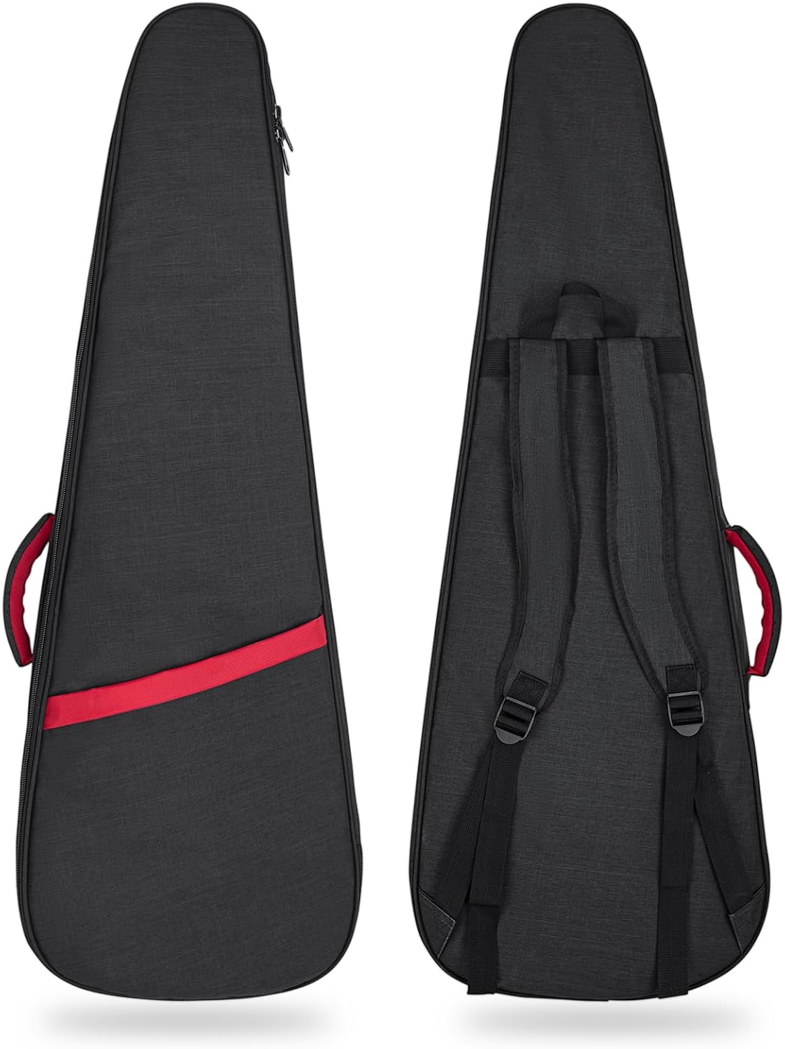 Electric Guitar Bag 11mm Thick Padded Electric Guitar Gig Bag, 39 Inch Electric Guitar Case Backpack with Neck Strap and Pocket, Black