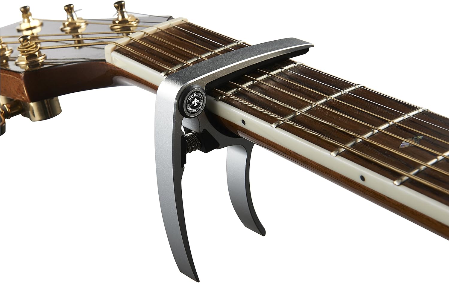 Guitar Capo (2 Pack) for Acoustic Guitars, Ukulele, Banjo, Mandolin, Bass - Made of Ultra Lightweight Aluminum Metal (1.2 oz!) for 6 12 String Instruments - Nordic Essentials, Black+Silver