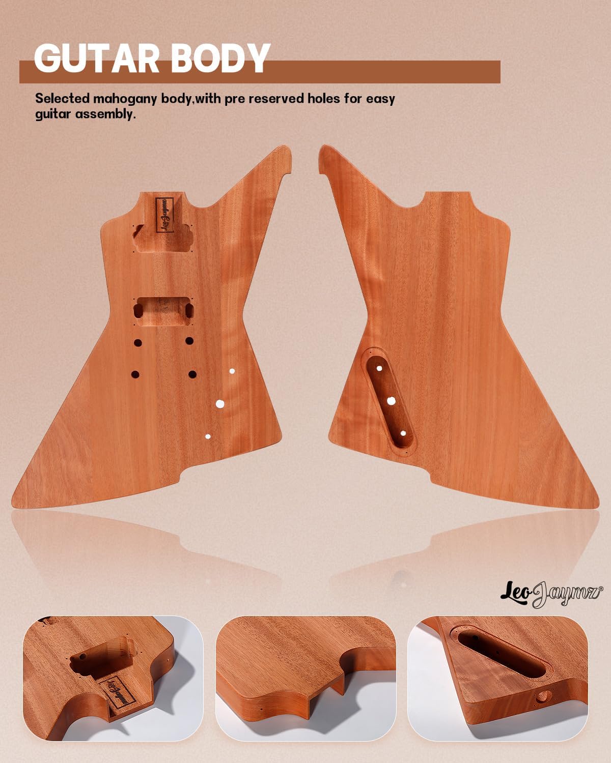 Leo Jaymz DIY ST Style Electric Guitar Kits with Roasted Pine Body and Maple Neck - Laurel Wood Fingerboard,Strap and All Components Included (ST Roasted Pine)